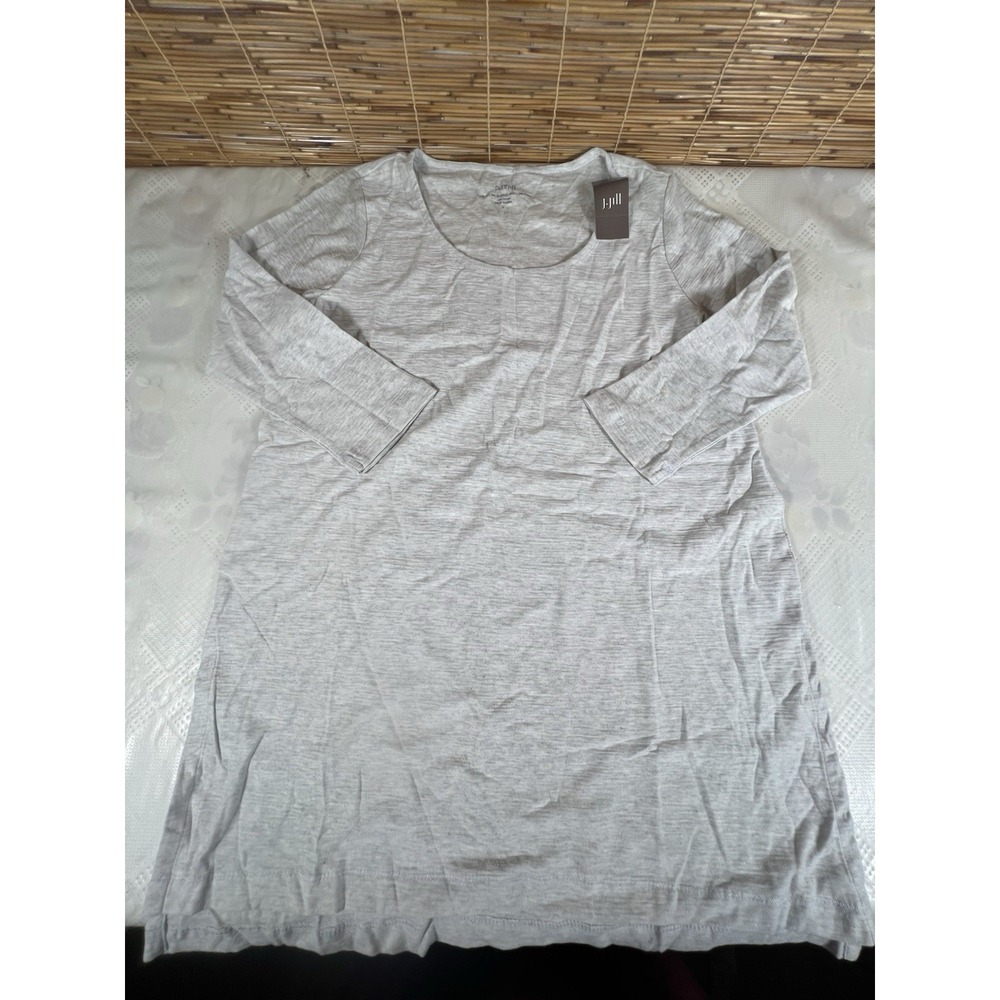 J. Jill Pure Jill 3/4-sleeve High-low Tunic  Casual Comfy Gray Size Small